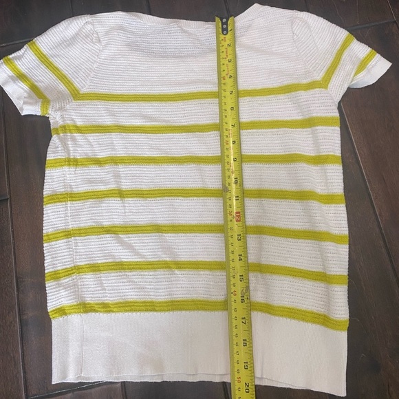 LOFT knit top - white with green stripes ๐ Host Pick!๐ - Picture 5 of 7